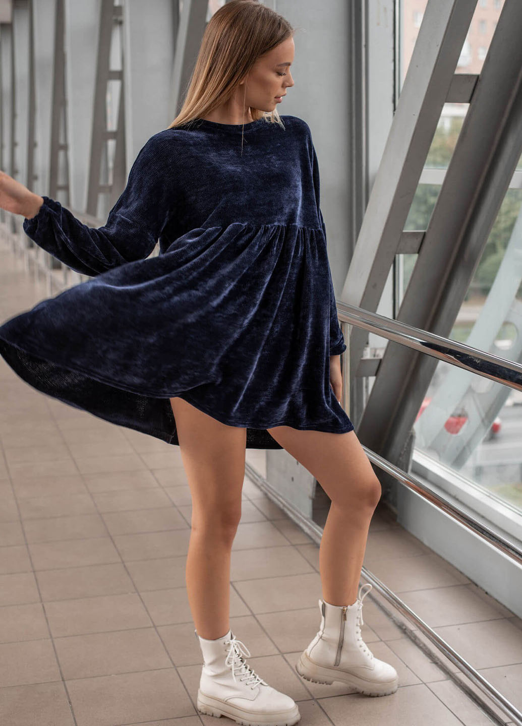 Синя кежуал сукня "єва" Anika однотонна