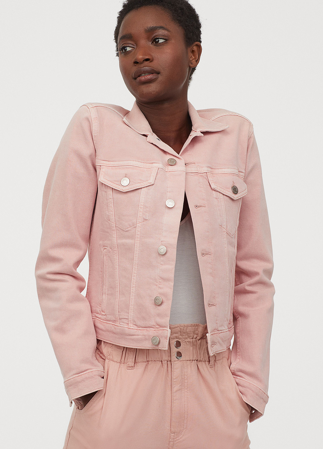 Светло-розовая летняя куртка H&M