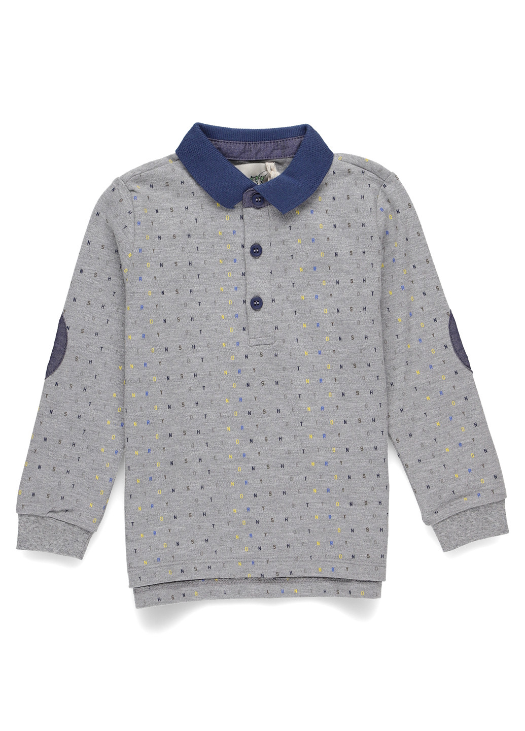 Серая детская футболка-поло для мальчика Henry Cotton's с надписью