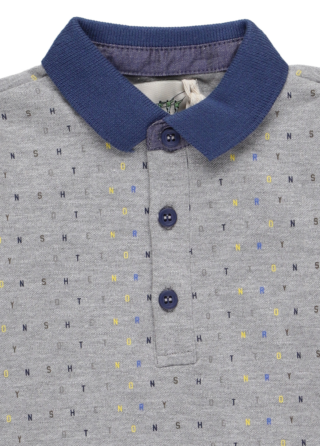 Серая детская футболка-поло для мальчика Henry Cotton's с надписью