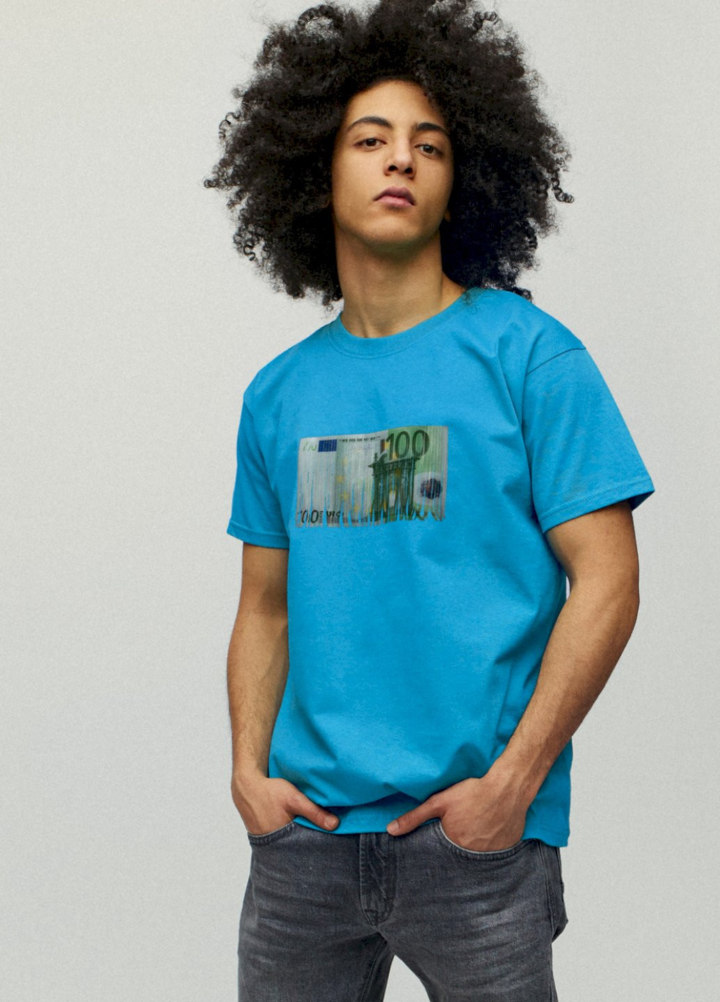 Светло-синяя футболка мужская YAPPI