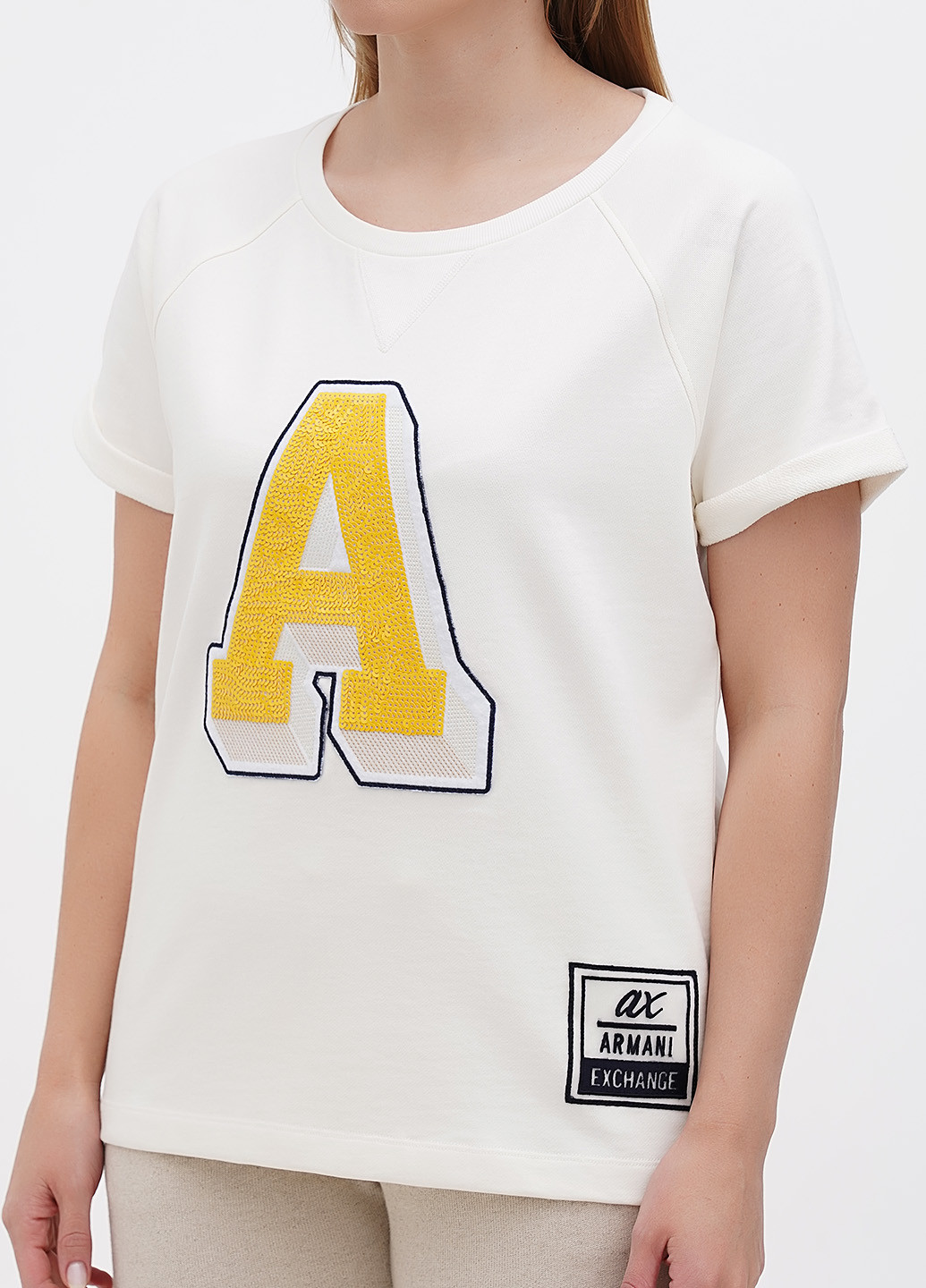Молочная летняя футболка Emporio Armani EA7