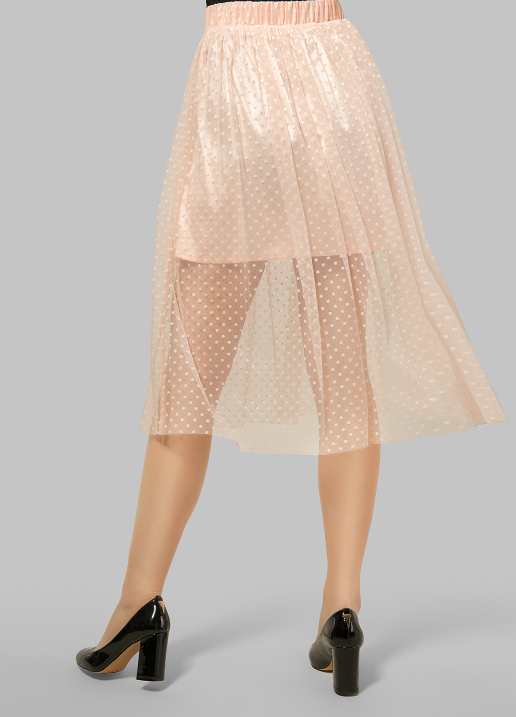 Персиковая кэжуал однотонная юбка Azuri миди