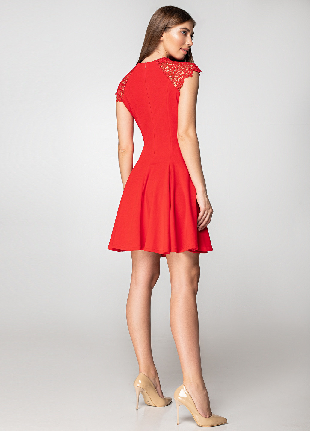 Червона кежуал сукня кльош Simply Brilliant фактурна
