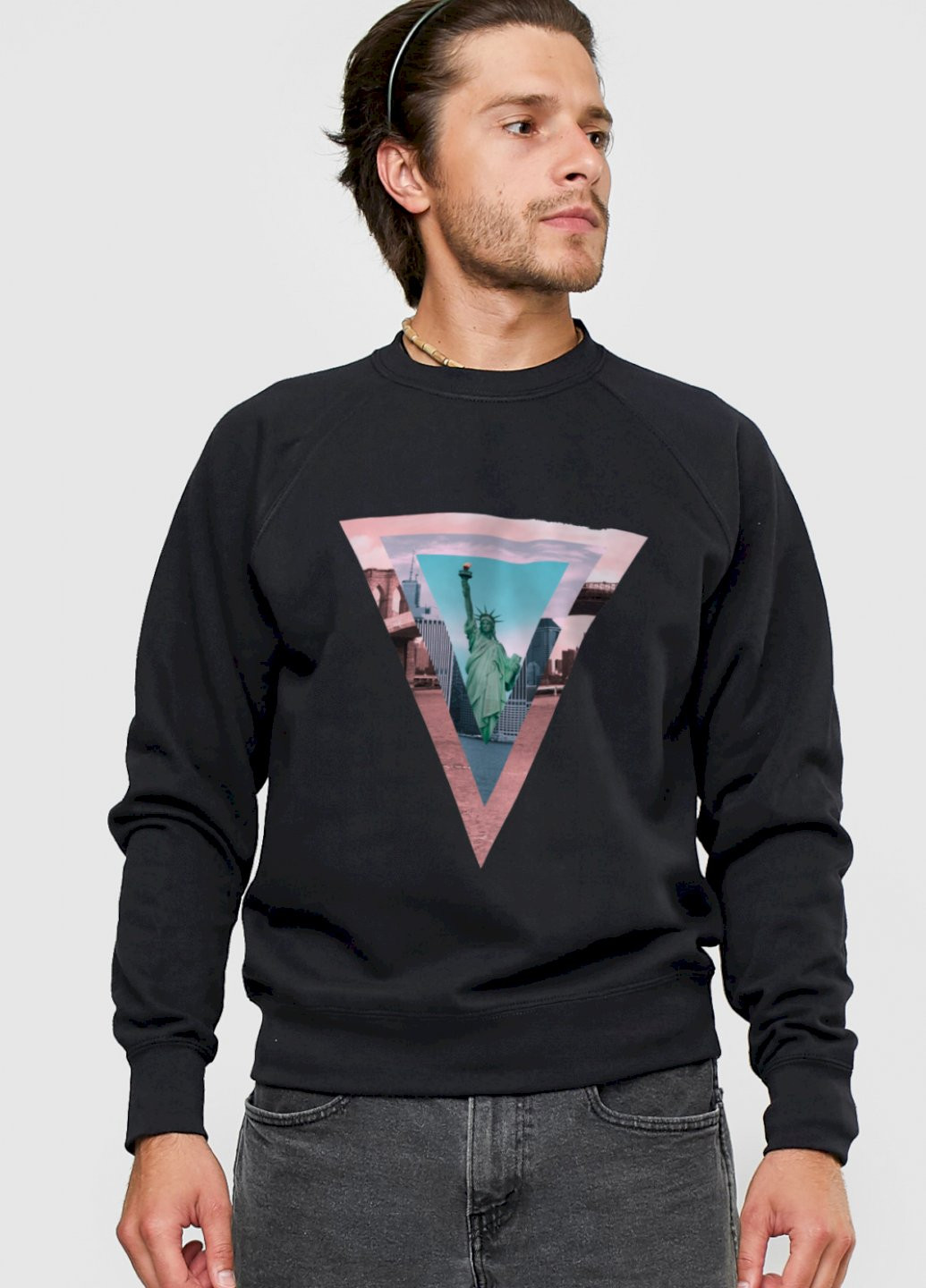 Черный свитшот мужской YAPPI рисунок (251424250)