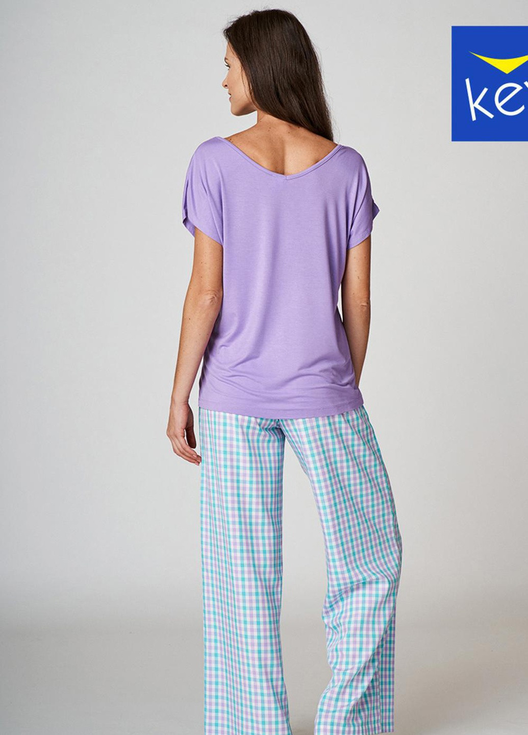 Темно-фіолетова піжама жіноча xl принт lns 413 a22 Key