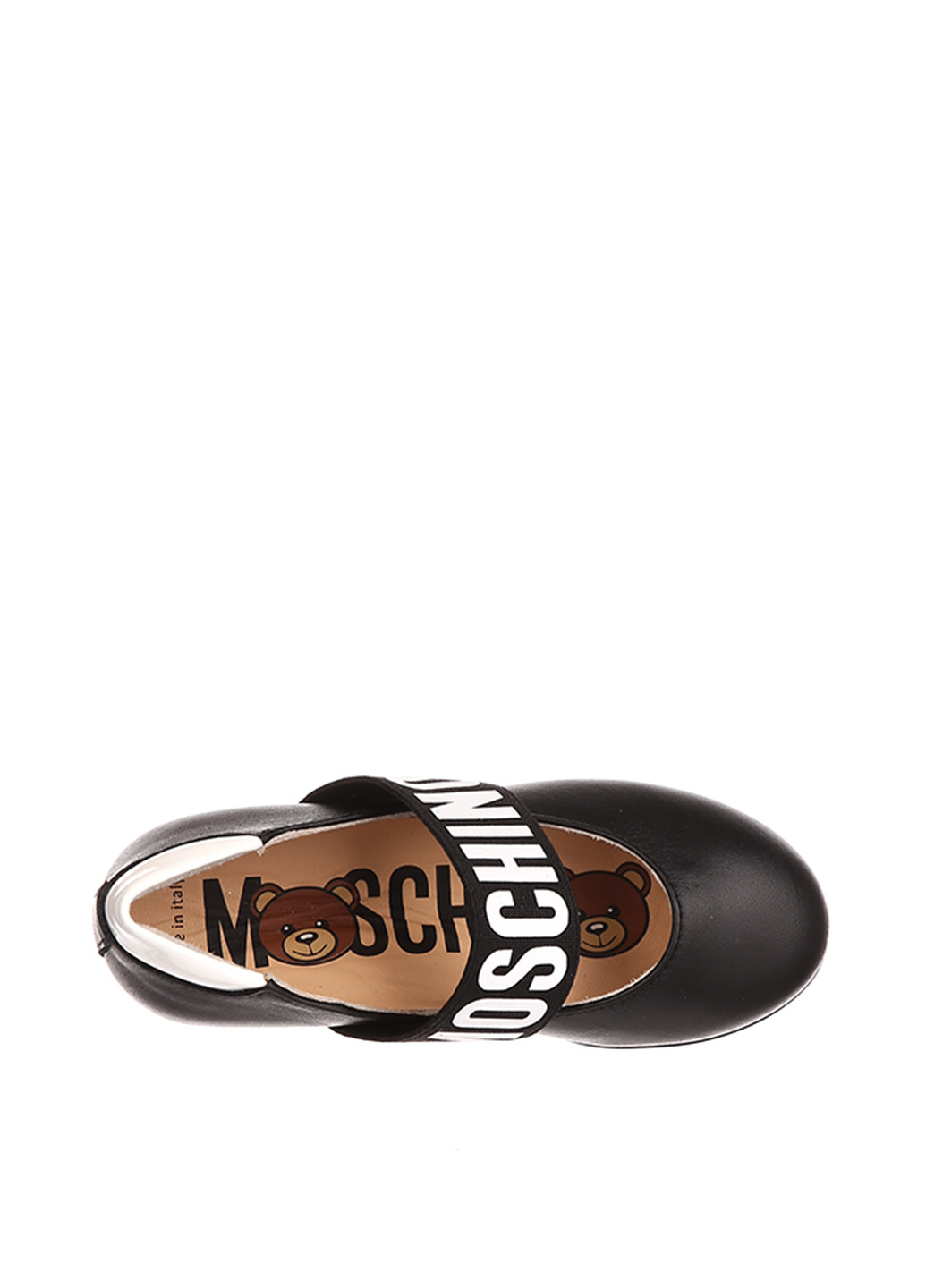 Черно-белые туфли на низком каблуке Moschino