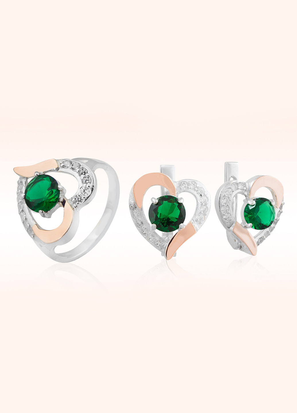 Комплект украшений (кольцо, серьги) Silver Style (86635957)