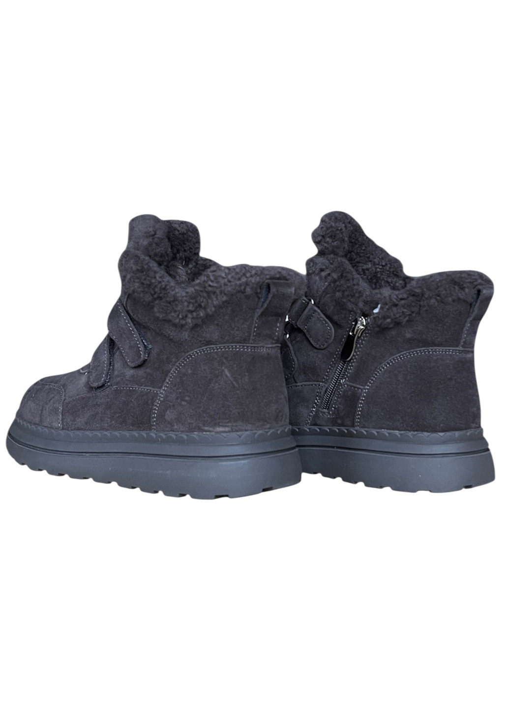 Зимние ботинки ALLSY на тракторной подошве, с мехом из натуральной замши