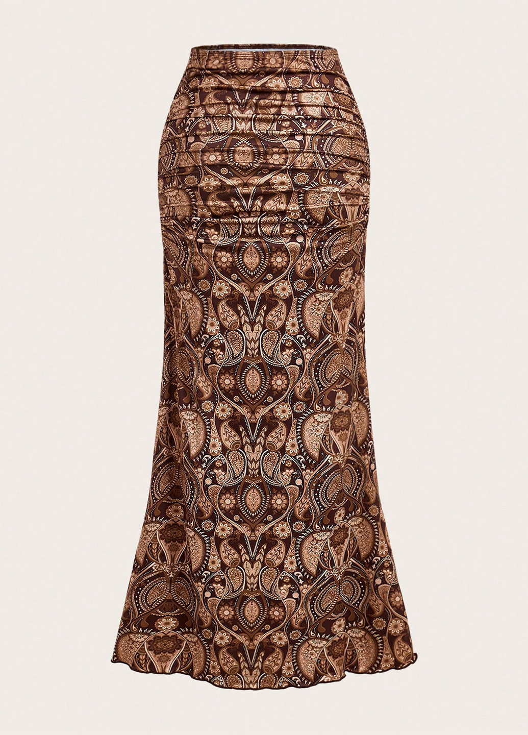 Коричневая кэжуал "турецкие огурцы" юбка SHEIN годе