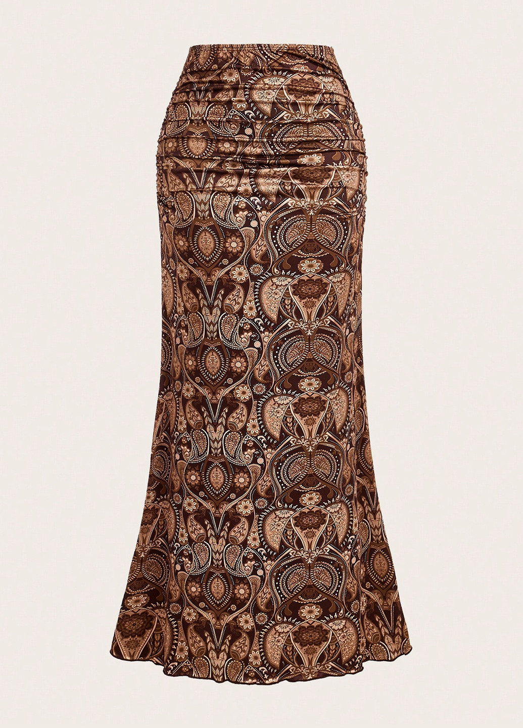 Коричневая кэжуал "турецкие огурцы" юбка SHEIN годе