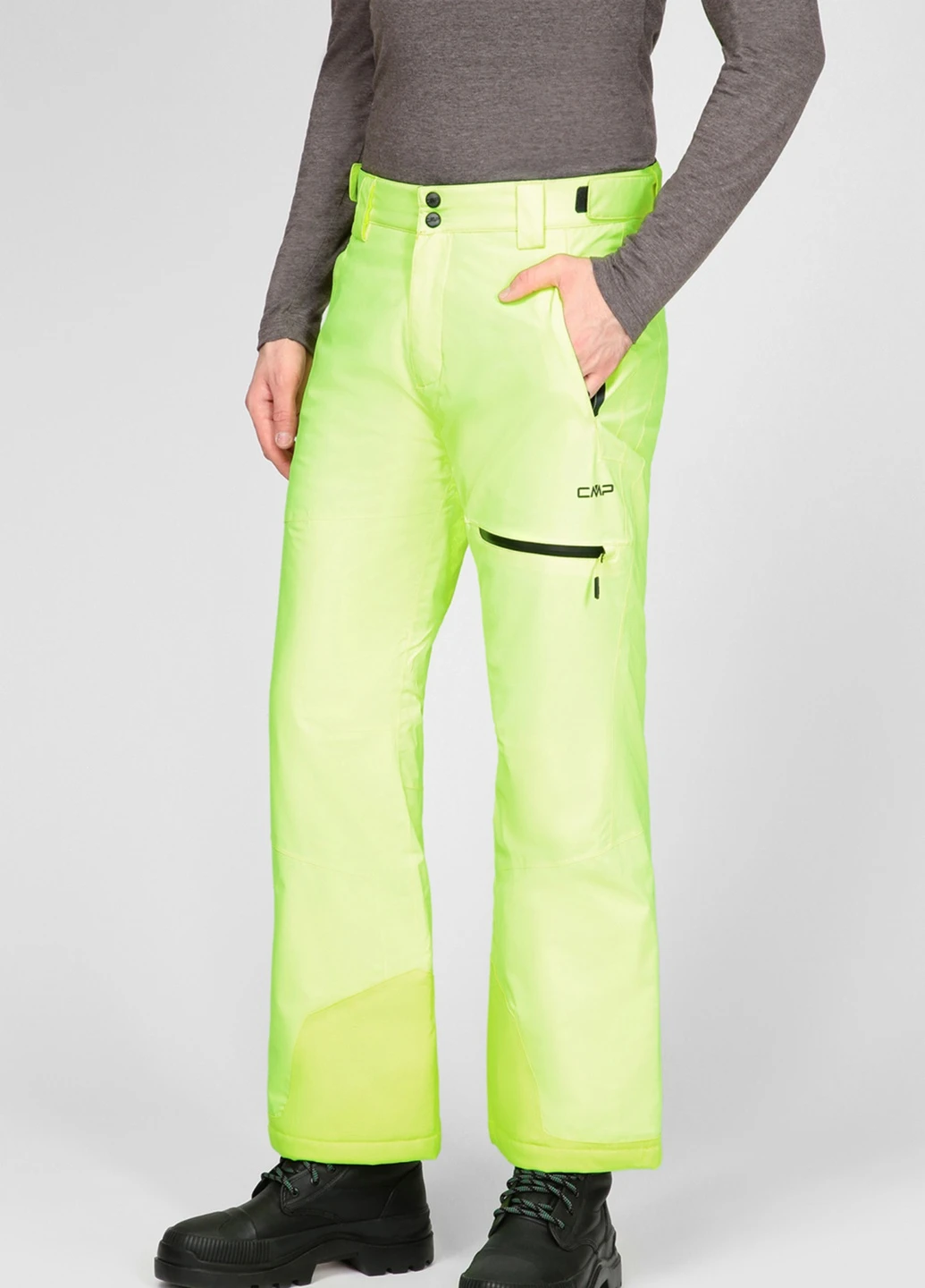 Салатовые лыжные брюки с логотипом Man Pant 39W1537 CMP (256501856)