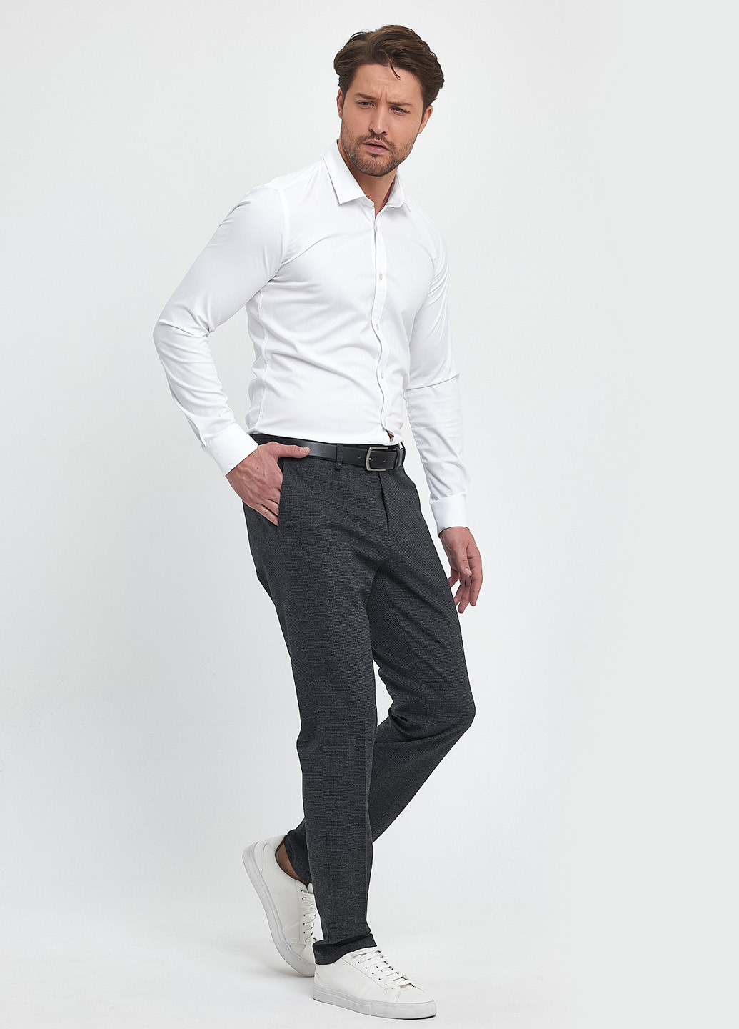Серые кэжуал демисезонные классические брюки Trend Collection