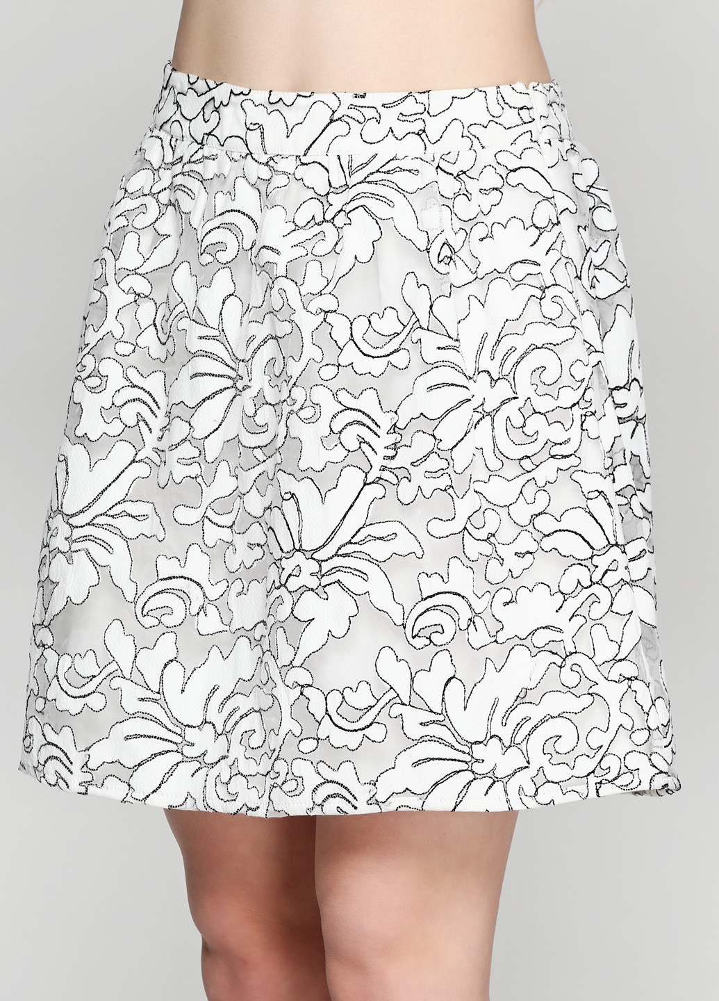Белая кэжуал с абстрактным узором юбка Buttons