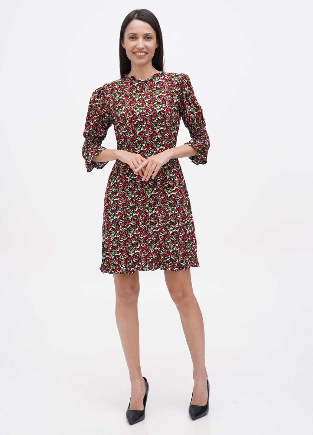 Комбинированное кэжуал платье Trendyol с цветочным принтом