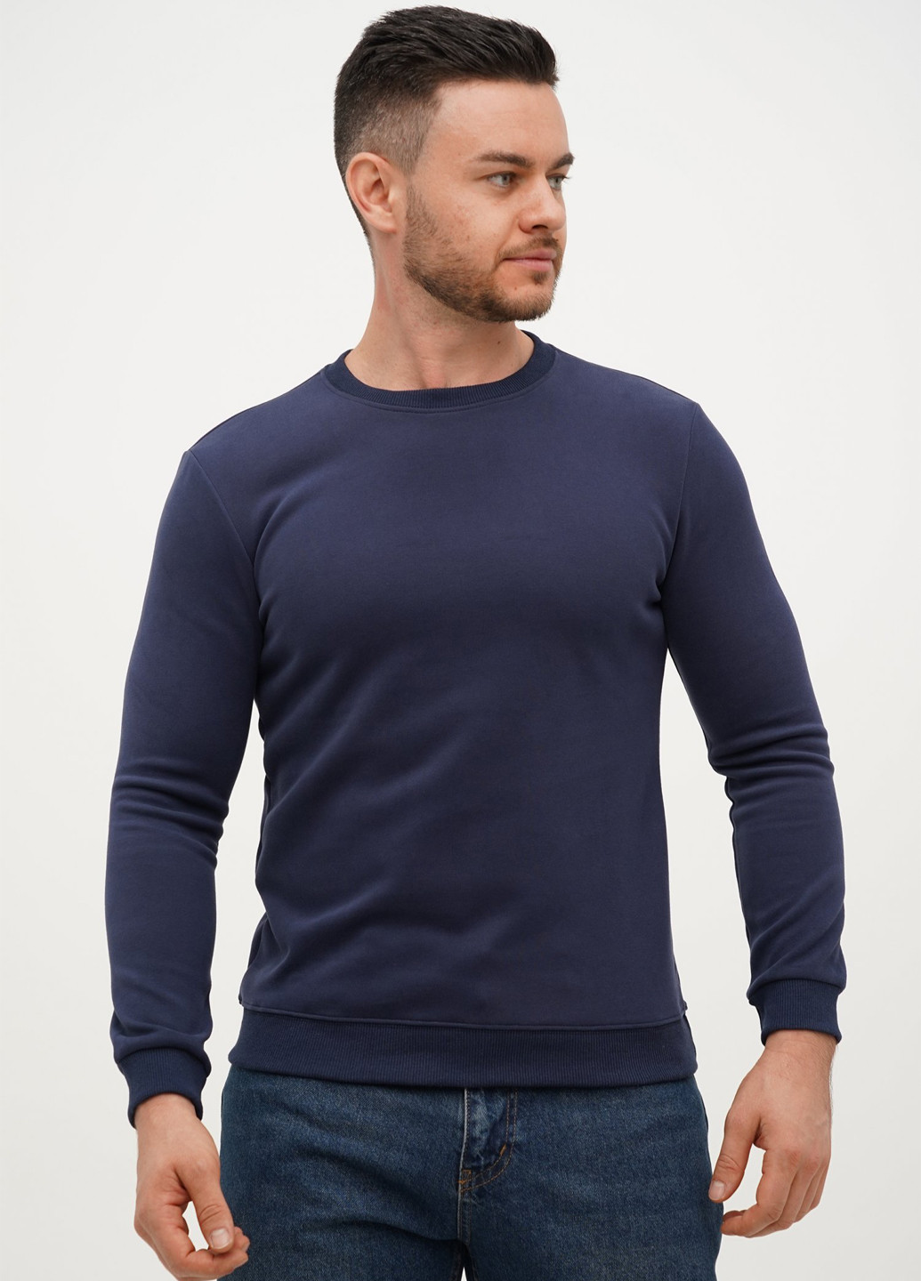 Синій світшот Trend Collection однотонний без декору (305300839)