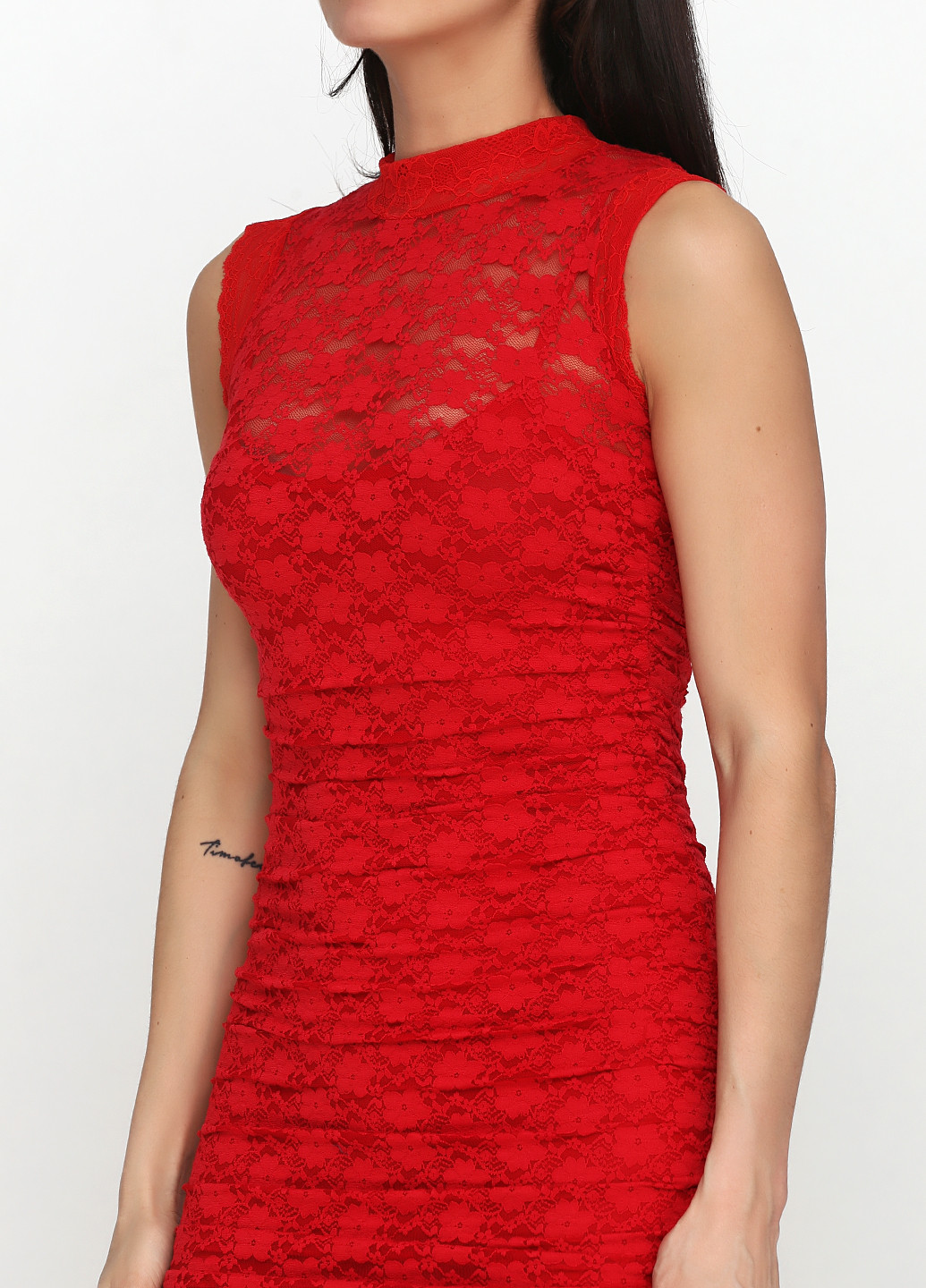 Красное кэжуал платье Kikiriki однотонное