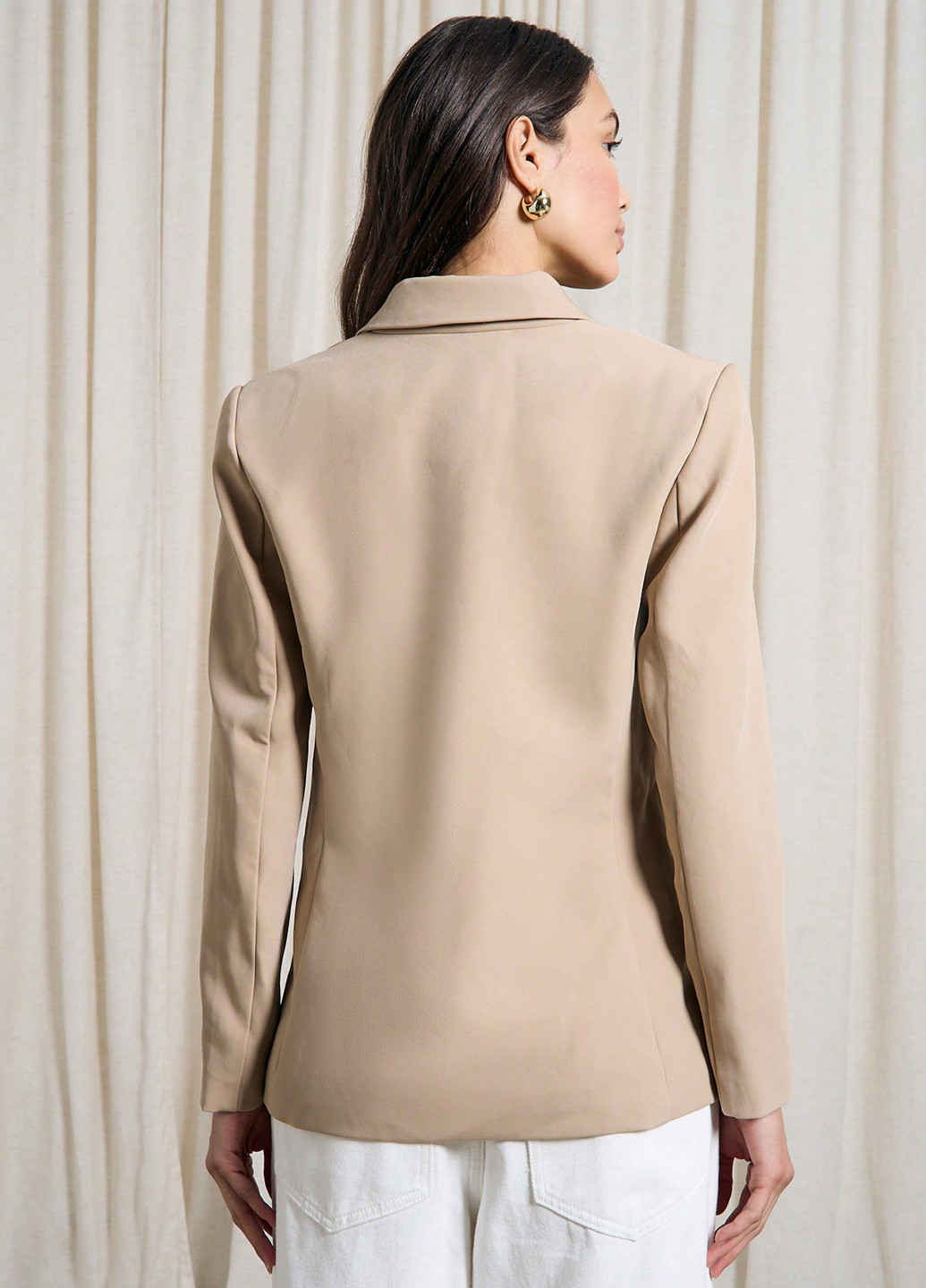 Бежевый женский жакет SHEIN однотонный - демисезонный
