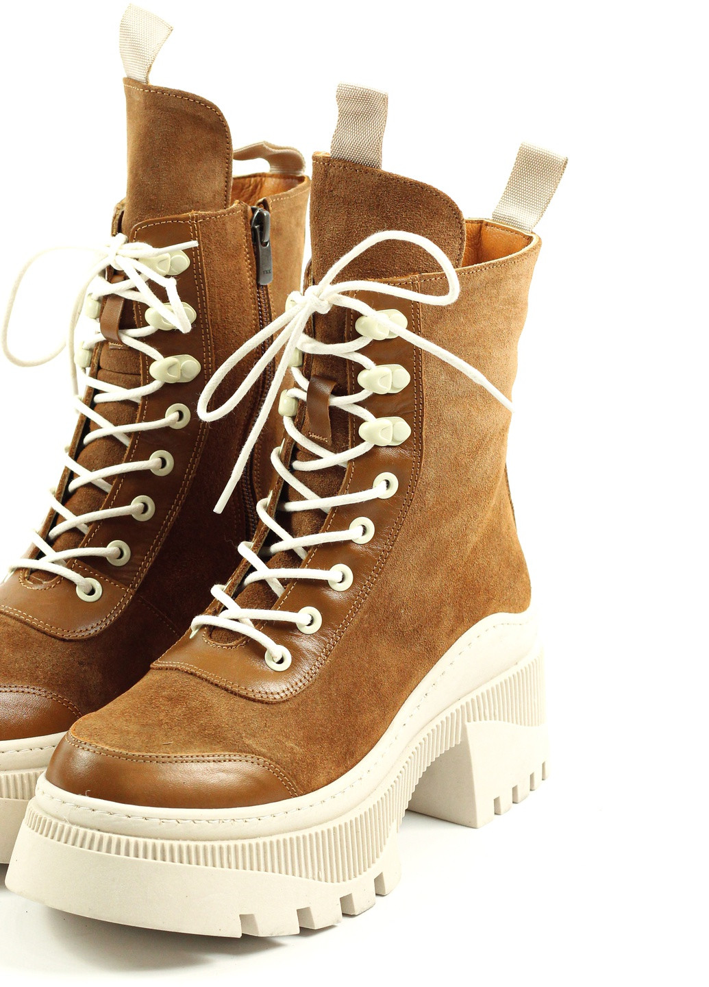 Зимние ботинки высокие женские молочные зима Phany