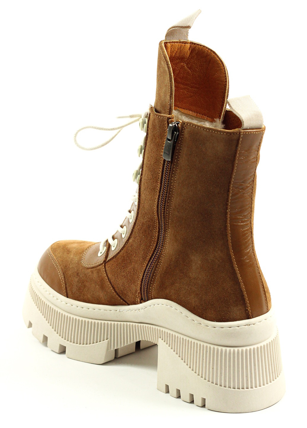 Зимние ботинки высокие женские молочные зима Phany