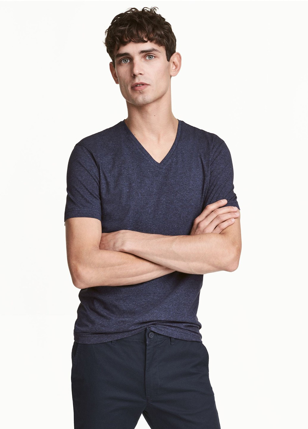 Темно-синяя футболка H&M