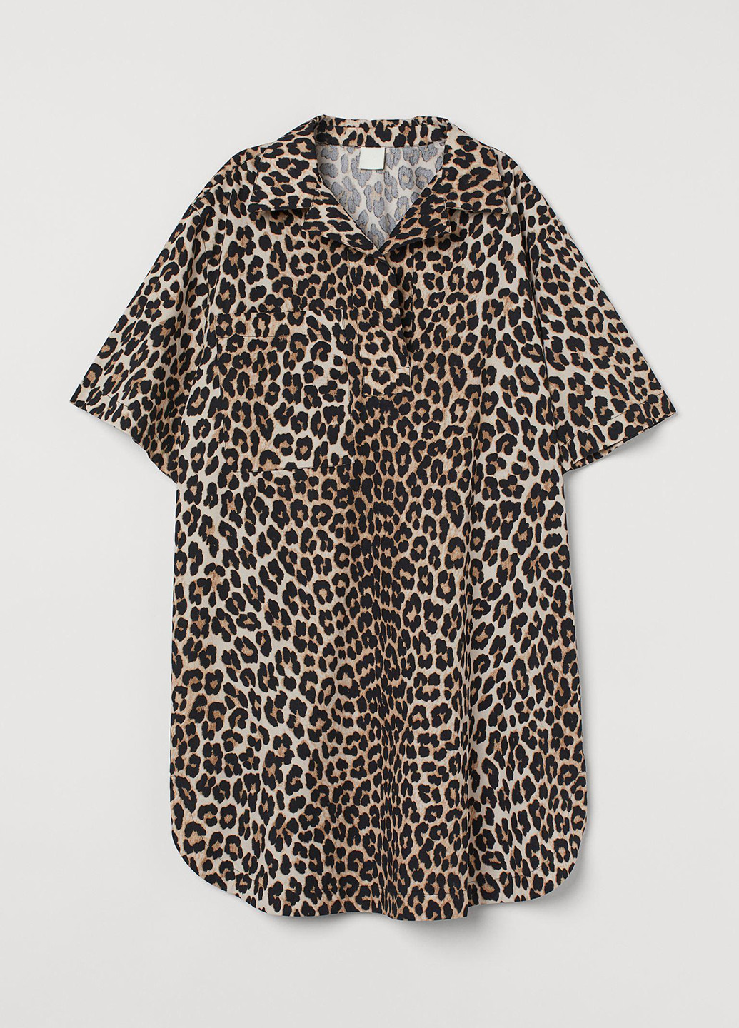 Светло-бежевое кэжуал платье оверсайз H&M леопардовый