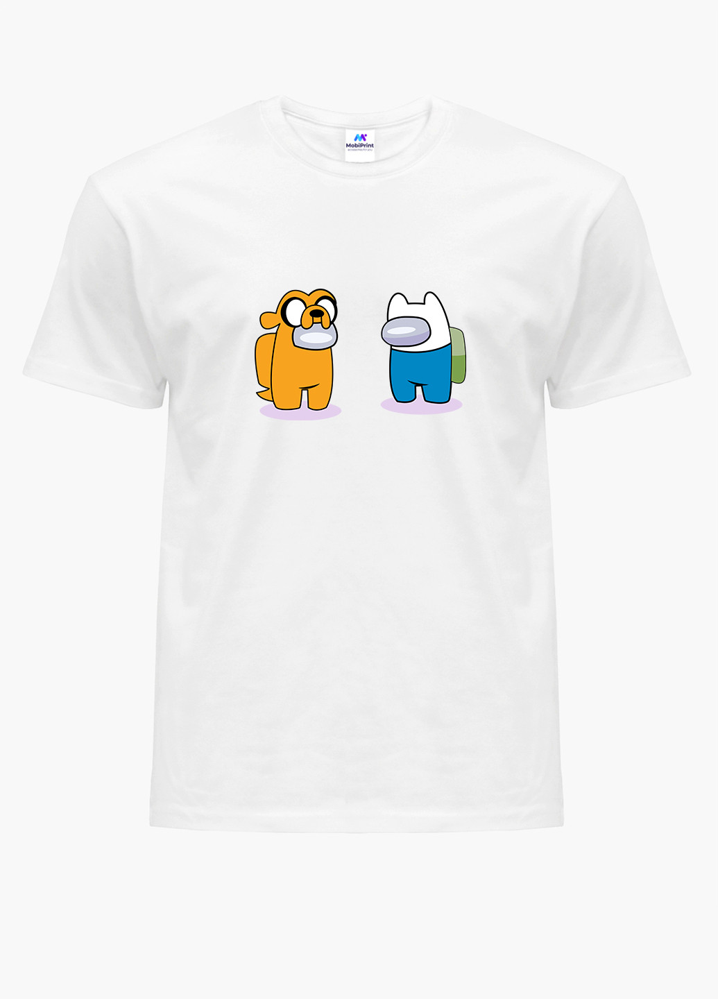 Біла демісезонна футболка дитяча амонг ас время приключений фин и джейк (among us adventure time finn & jake) білий (9224-2414) 164 см MobiPrint