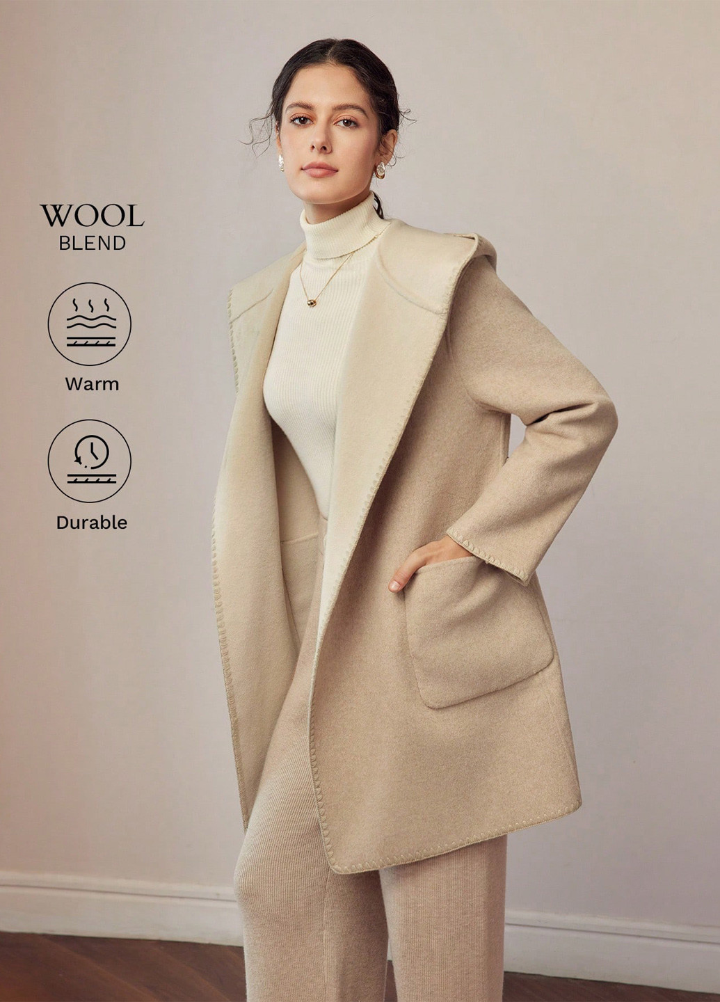 Бежеве демісезонне Пальто SHEIN