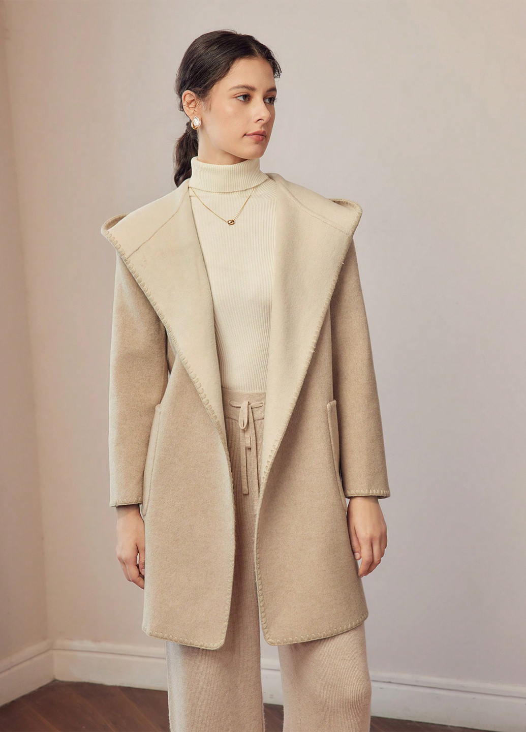 Бежеве демісезонне Пальто SHEIN