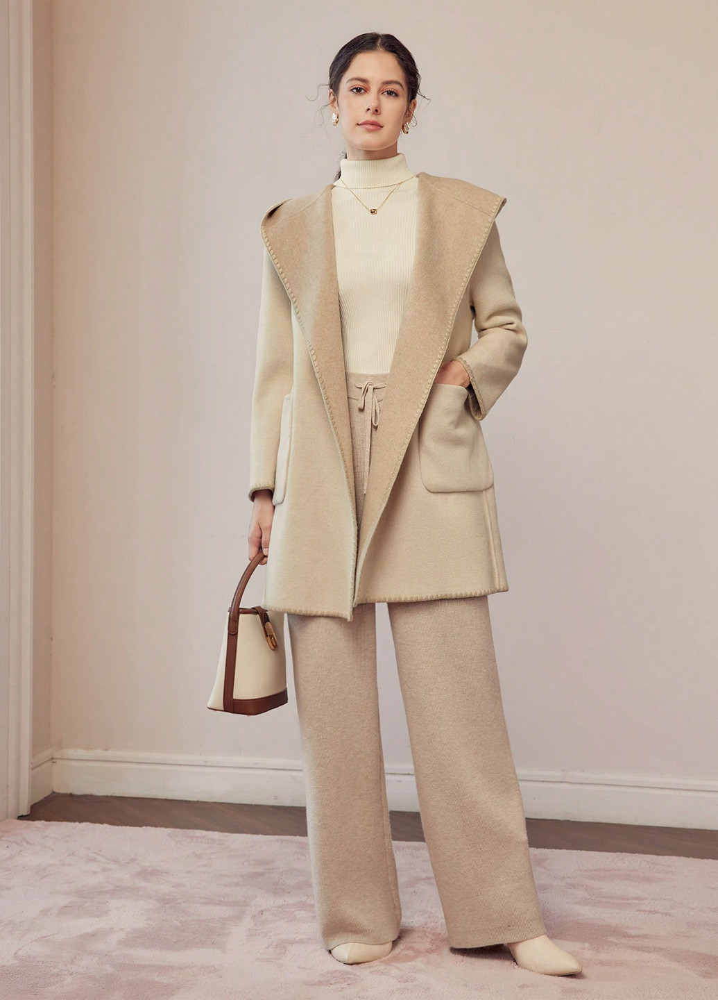 Бежеве демісезонне Пальто SHEIN