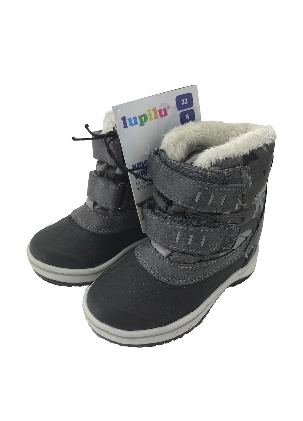 Темно-серые кэжуал зимние ботинки Lupilu