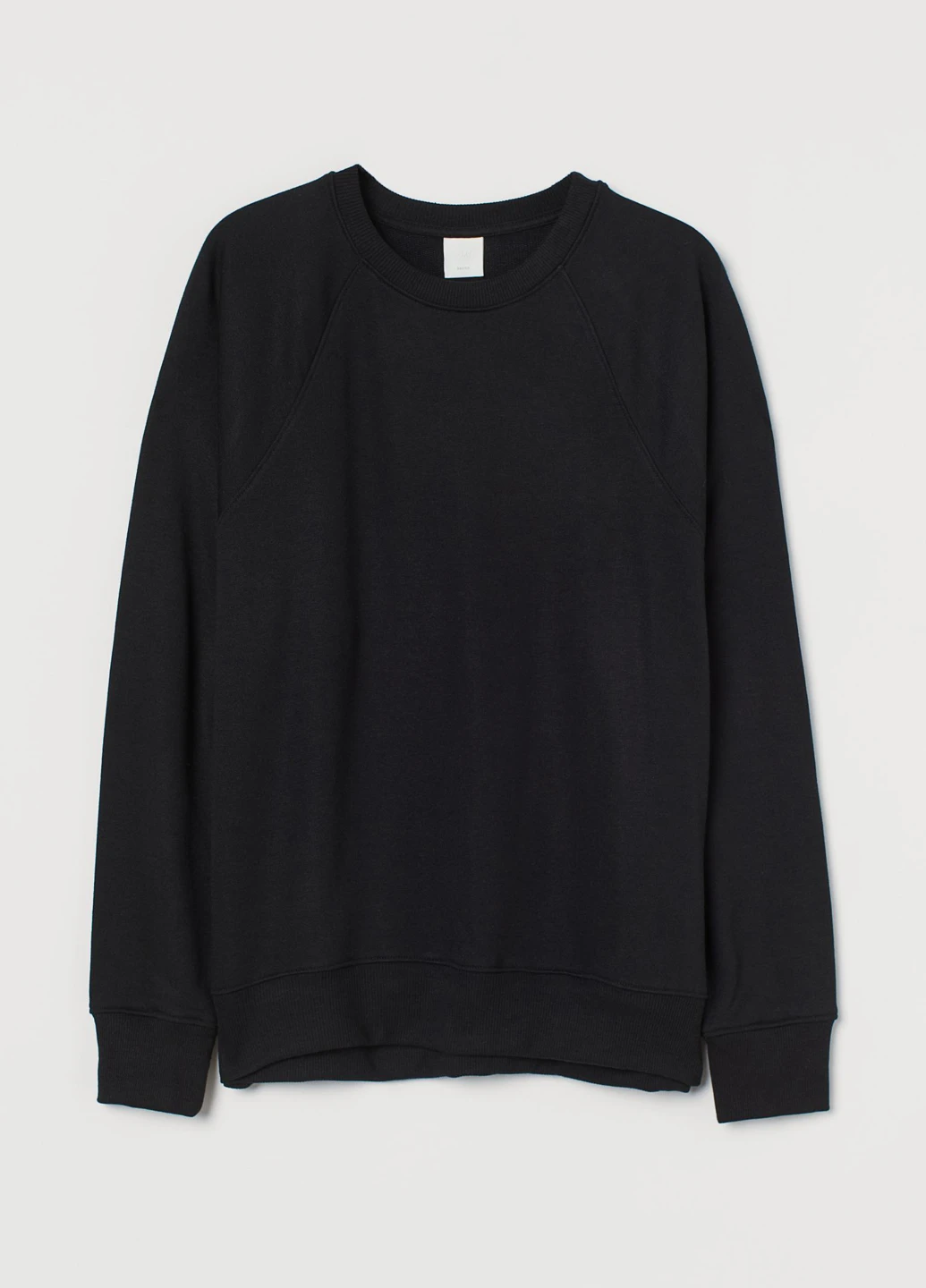 Черный свитшот H&M однотонный без декора (220743859)