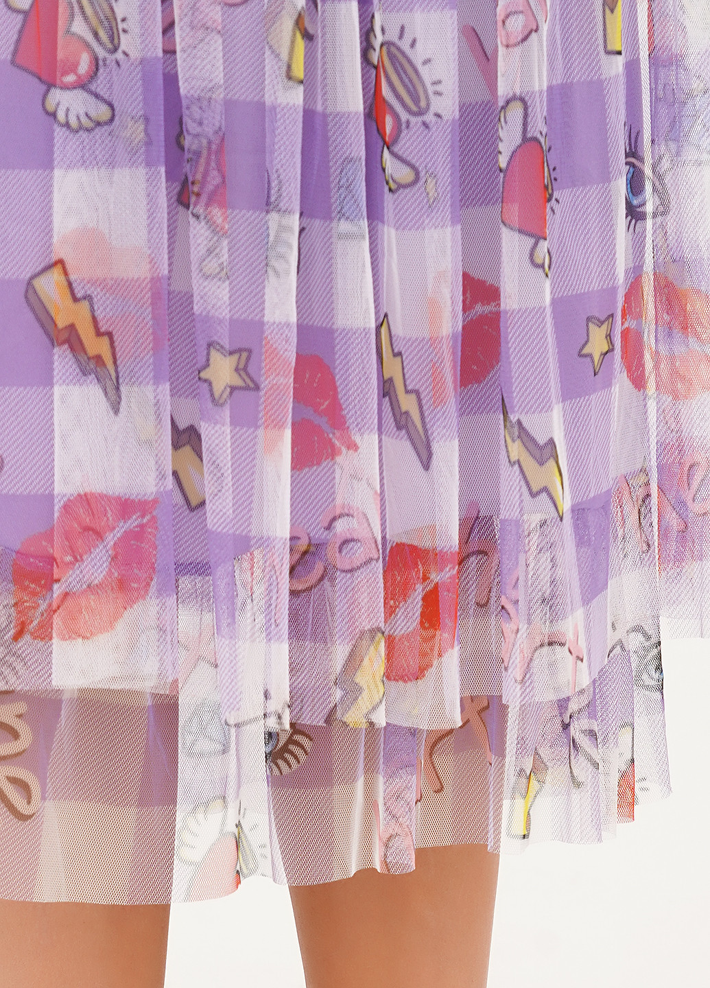 Сиреневая кэжуал с рисунком юбка Joie Clair клешированная