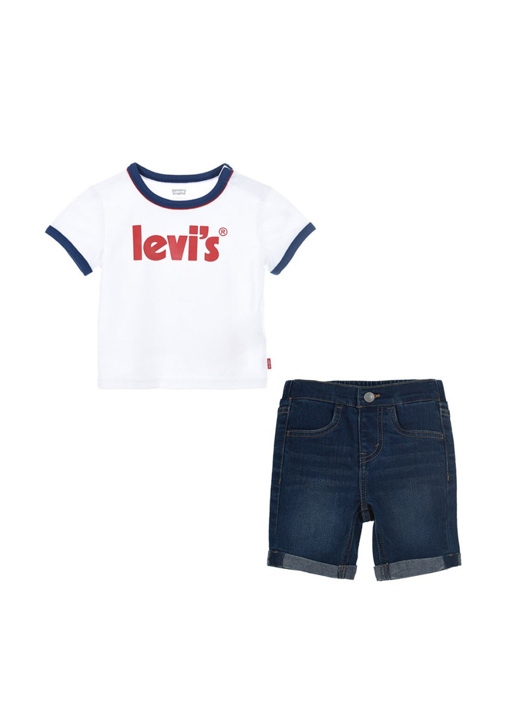 Белый летний комплект (футболка, шорты) Levi's