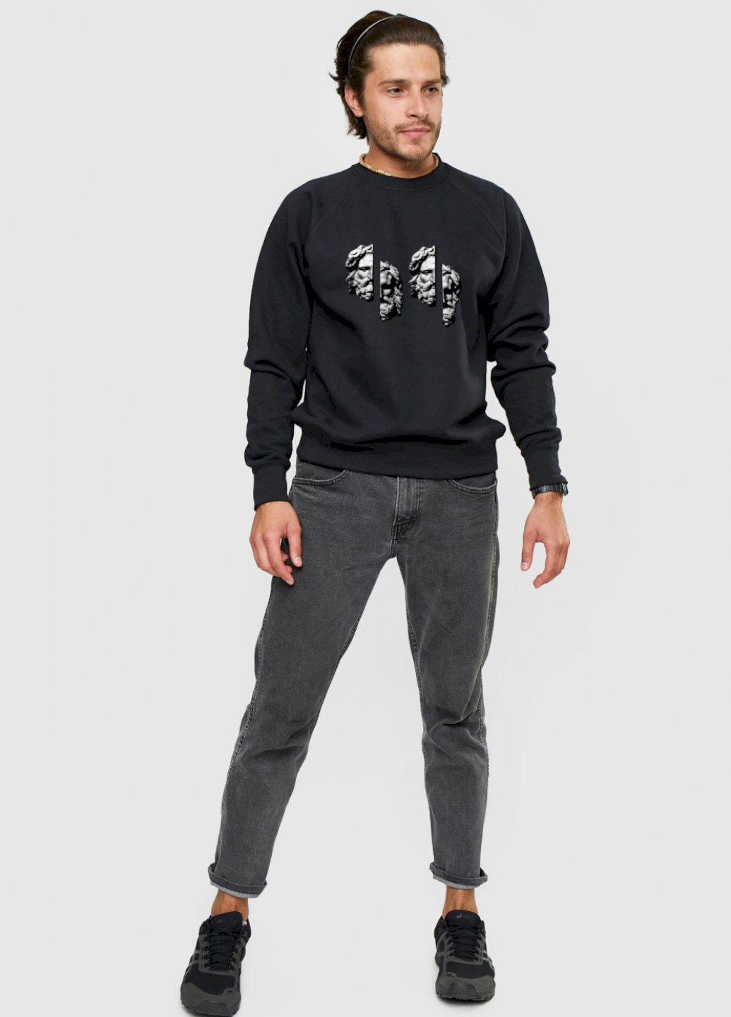 Черный свитшот мужской YAPPI рисунок (250563942)