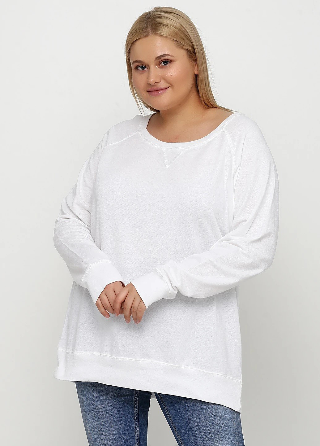 Білий світшот Lat однотонний без декору (361960203)