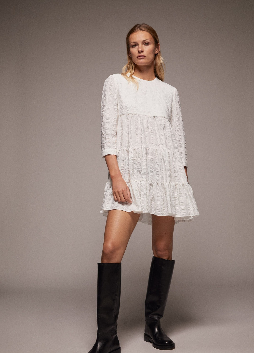 Білий кежуал плаття, сукня Zara однотонна