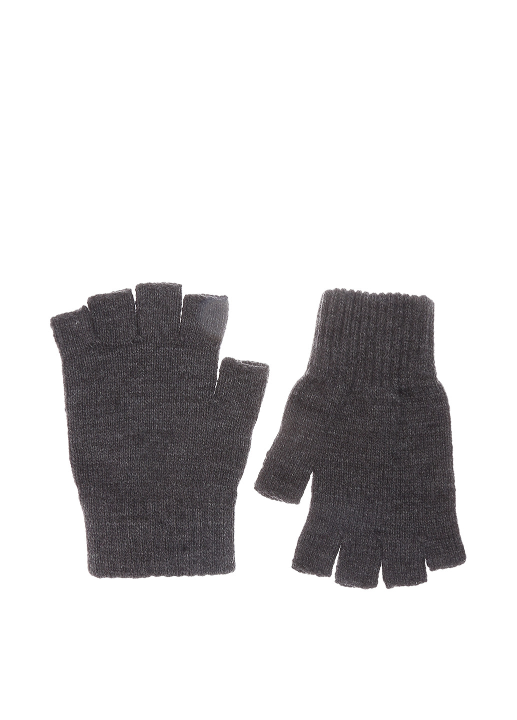 Перчатки H&M однотонные тёмно-серые кэжуалы