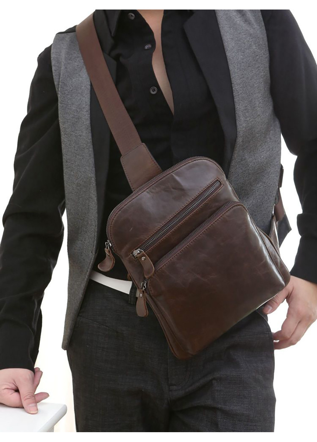 Мужская кожаная сумка 20х25,5х5 см Vintage (229460470)