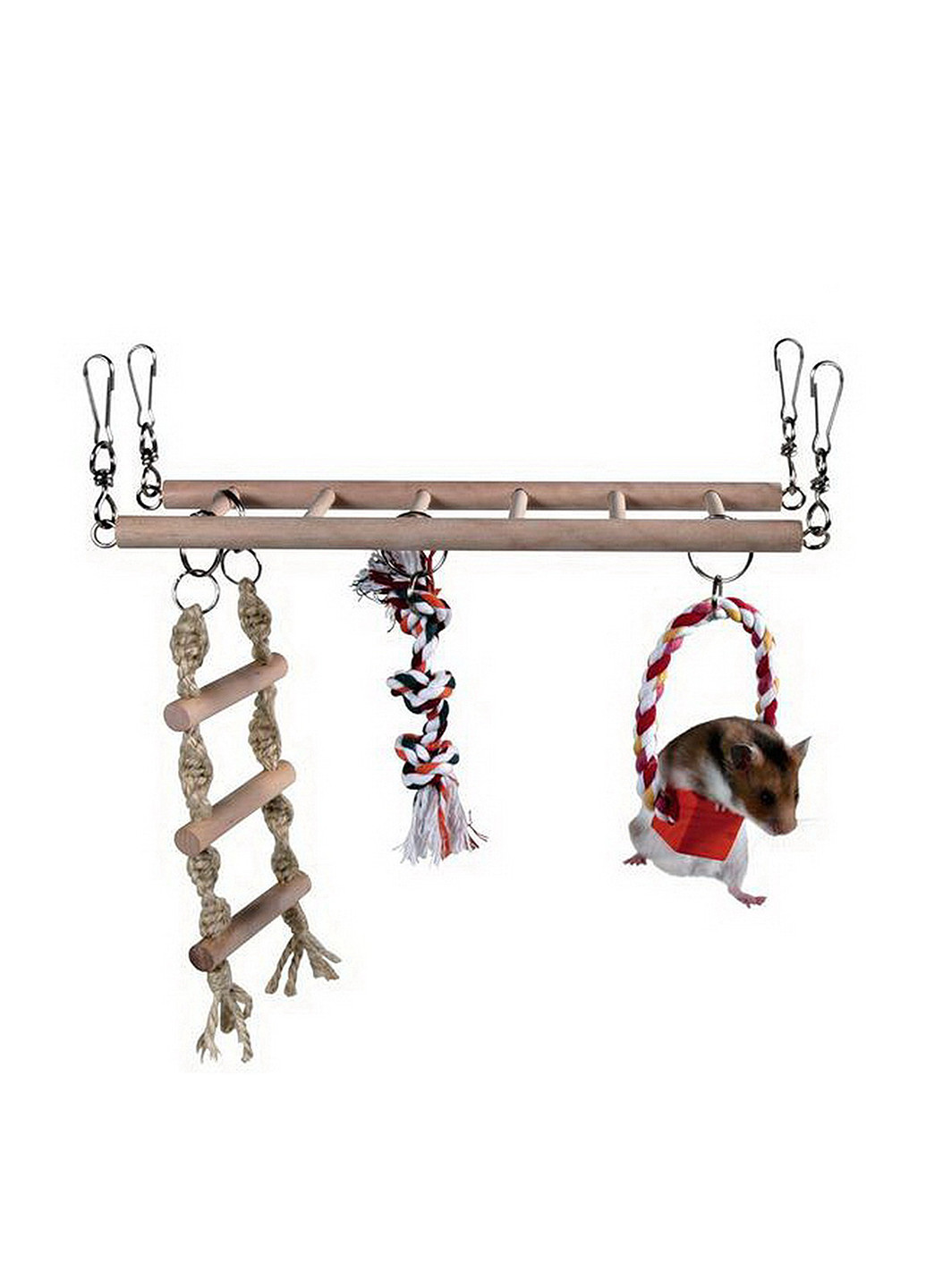Міст дерев'яний підвісний з канатами для гризунів, 29 * 25 * 9 см Trixie (16935466)