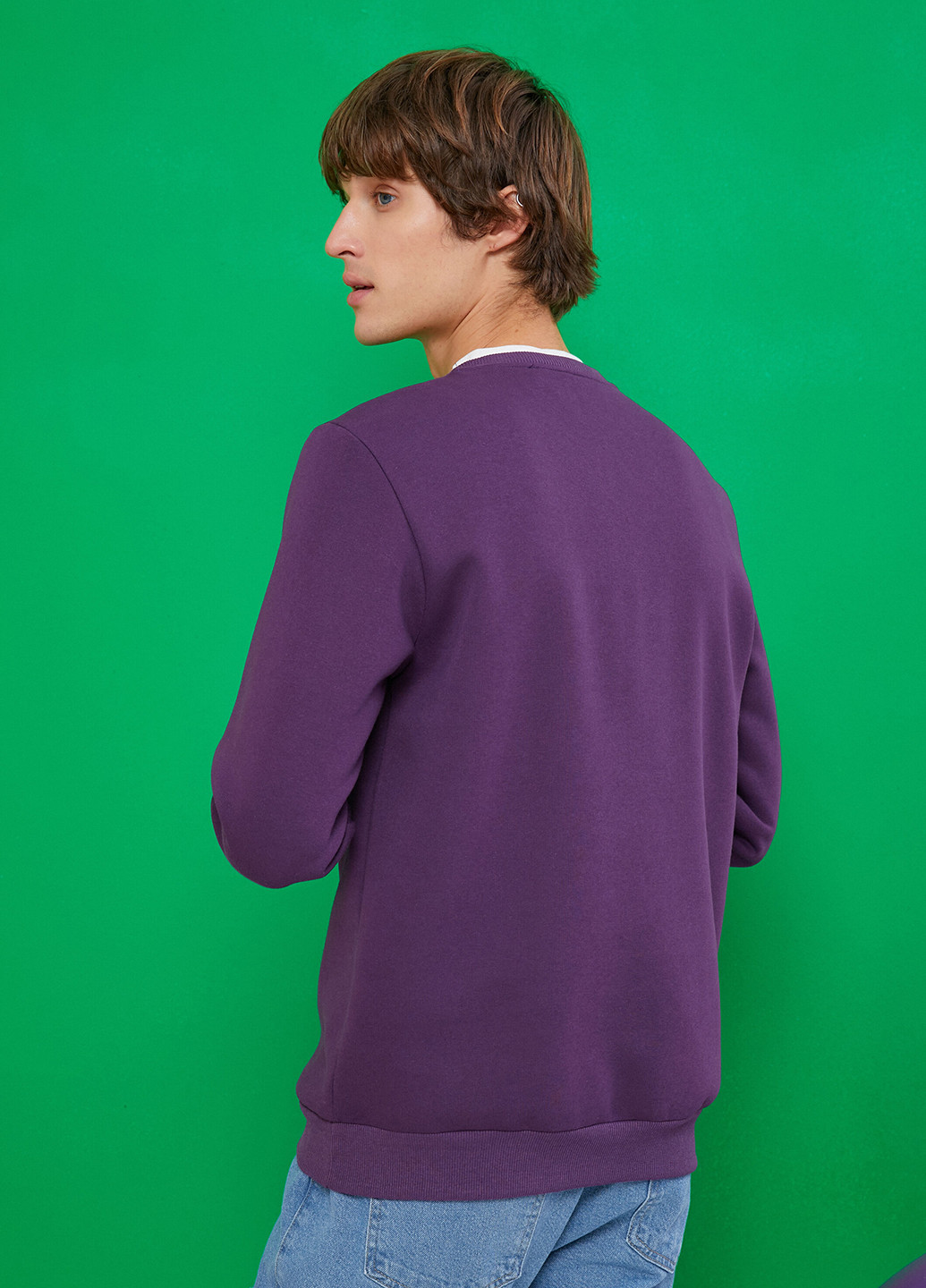 Свитшот KOTON - Прямой крой рисунок фиолетовый кэжуал хлопок, полиэстер - (255518000)