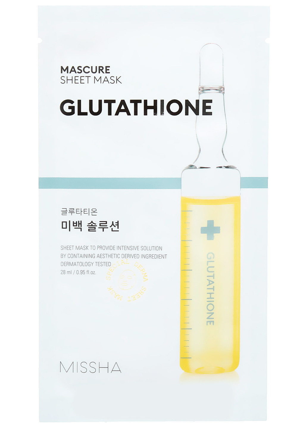 Маска осветляющая с глутатионом Mascure Whitening Solution Sheet Mask Glutathione (1 шт.) MISSHA (202414211)
