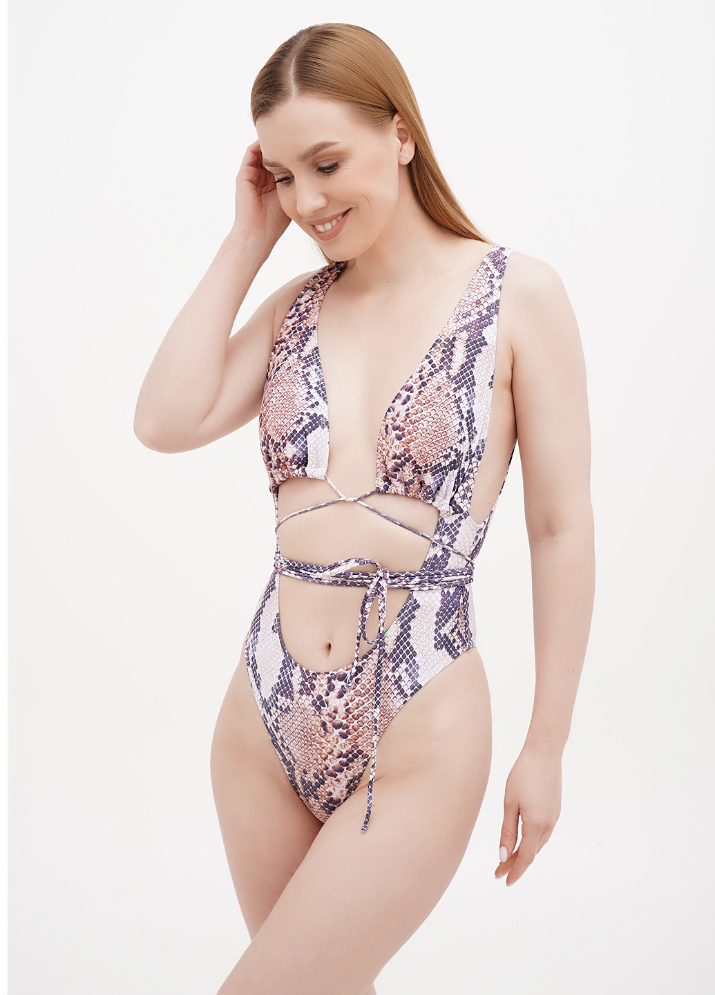 Комбинированный летний купальник слитный No Brand