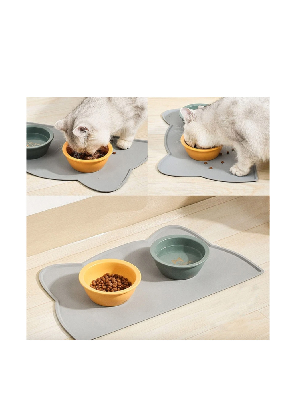 Нековзкий силіконовий килимок-підставка під миски для собак та кішок, 24х44 см Forus (279348982)
