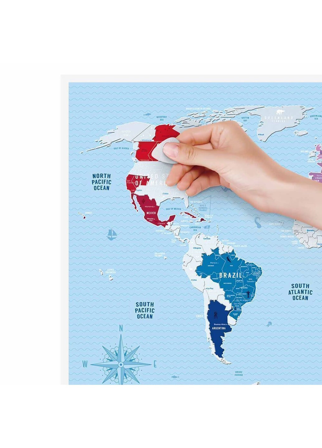 Скретч карта cвіту "Travel Map Silver World" (тубус) 1DEA.me (254288754)