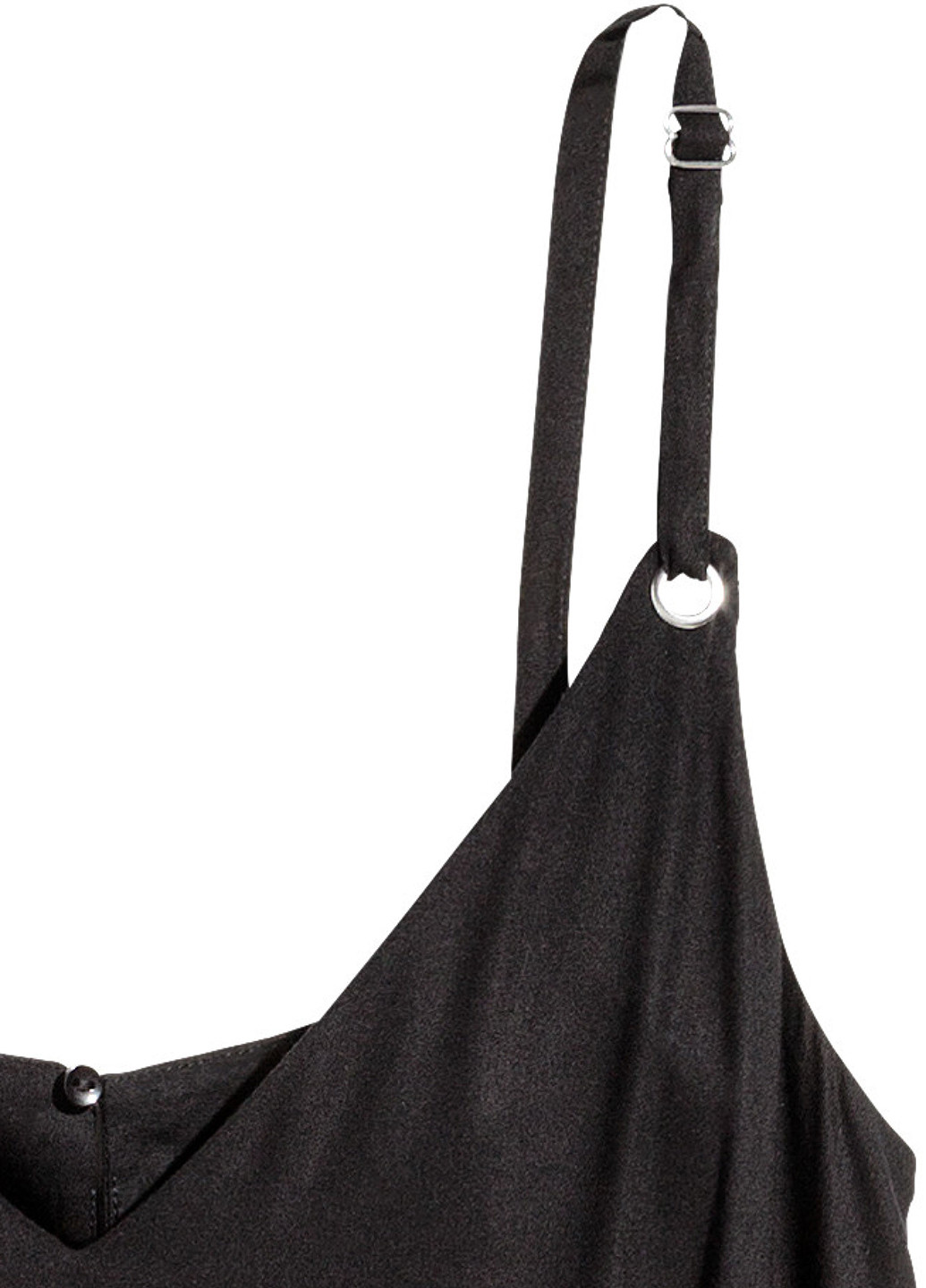 Комбинезон H&M комбинезон-брюки однотонный чёрный кэжуал вискоза