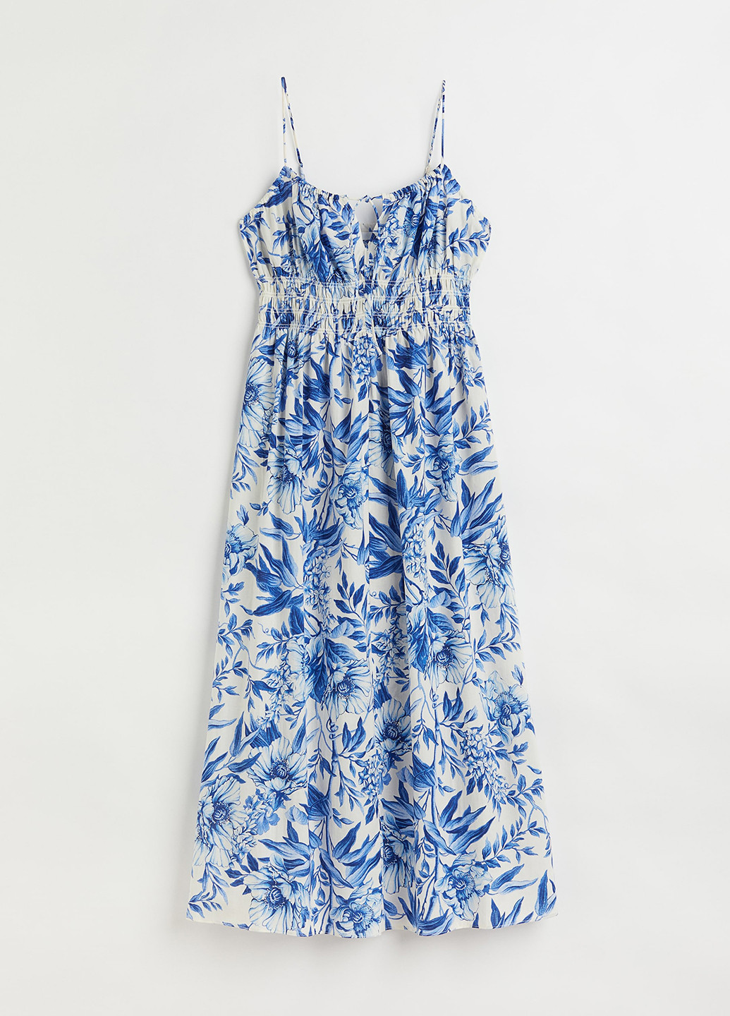 Синее кэжуал платье H&M с цветочным принтом