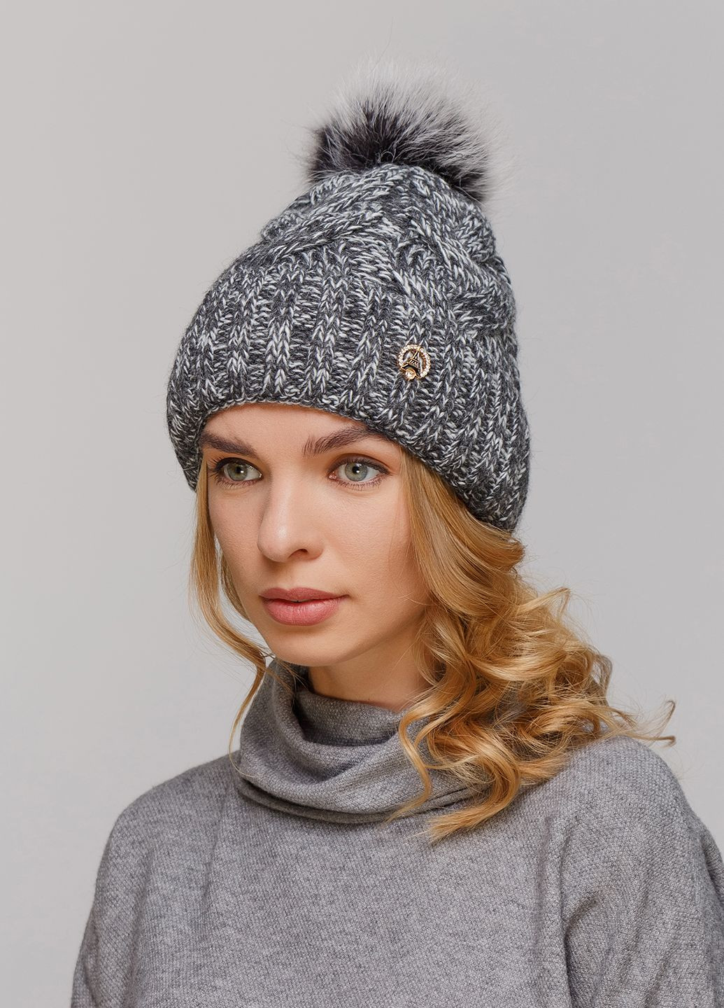 Зимова жіноча тепла шапка на флісовій підкладці 550799 Merlini (249643254)