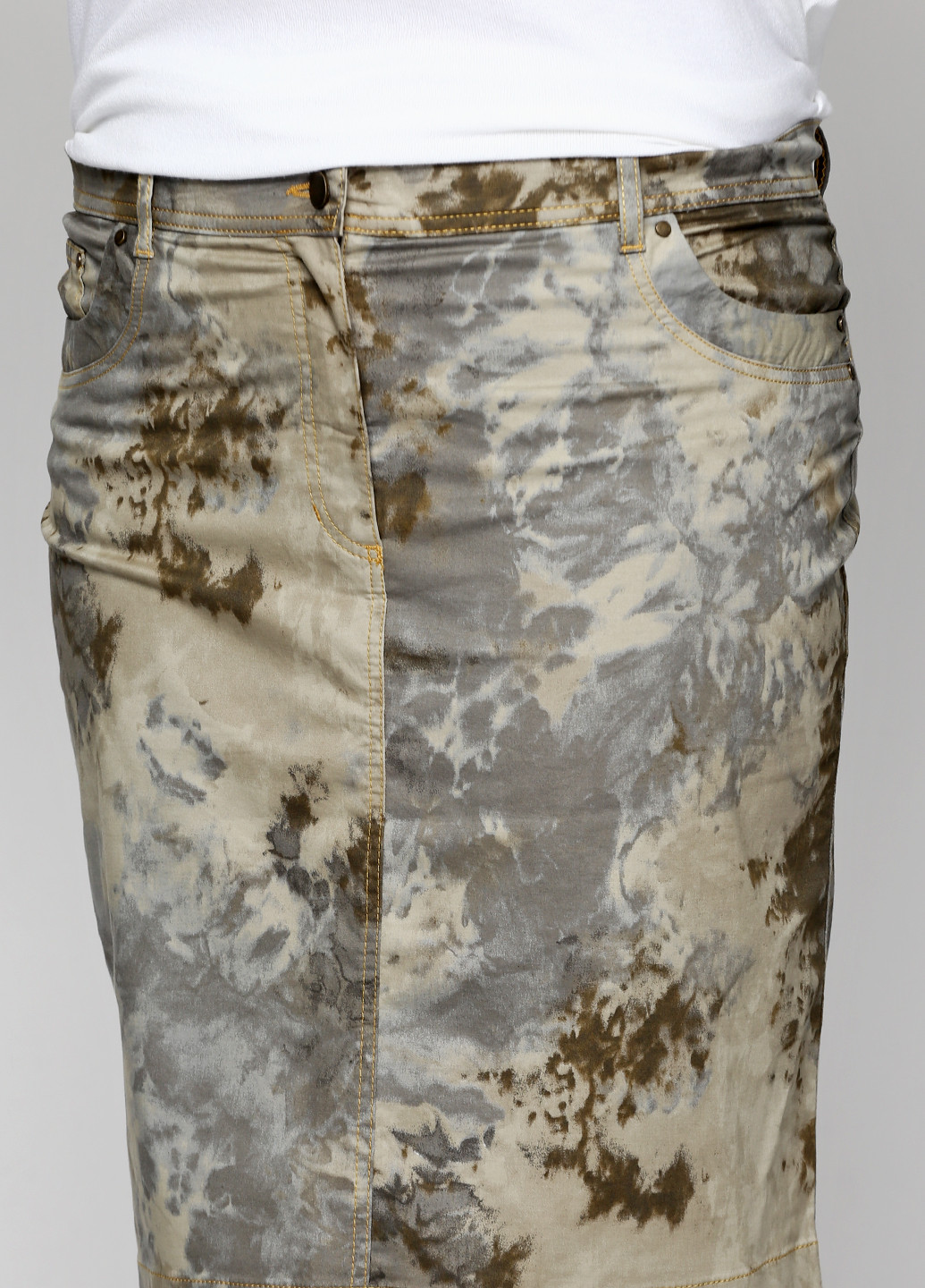 Бежевая кэжуал с абстрактным узором юбка Olsen со средней талией