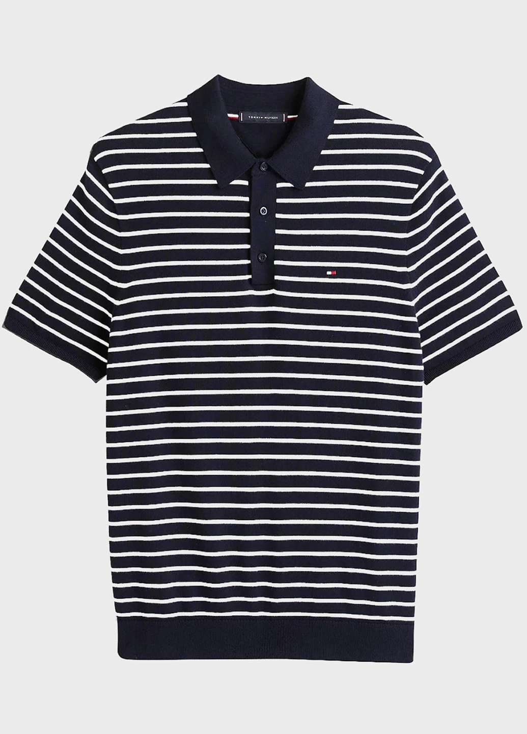 Темно-синяя футболка-поло для мужчин Tommy Hilfiger в полоску